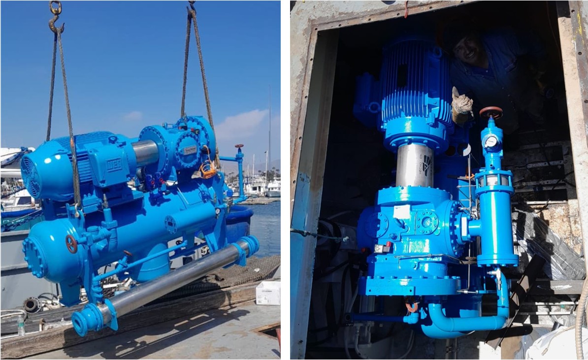 J & E Hall HSO3216 compressor for marine refrigeration pack from Sirsa Titanio